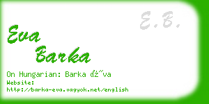 eva barka business card